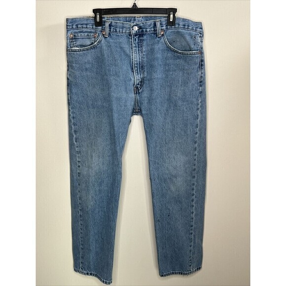 Levi’s Men’s 505 Regular Fit Straight Leg Light Blue Jeans 40x32 - Picture 1 of 11